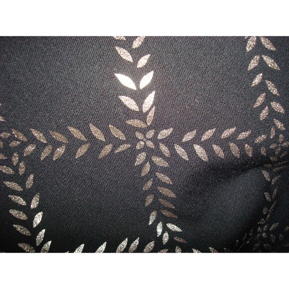 New Womens Isaac Mizrahi Live! Stretch Black Silver Foil Leaf Pants 18 T Tall - Picture 4 of 10